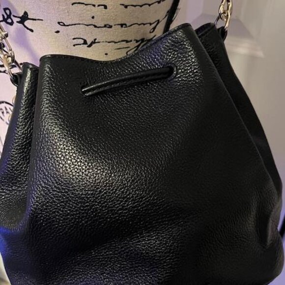 Rebecca Minkoff Bucket Shoulder Bag Studded Leather Black Dust Bag Like New - Picture 9 of 13